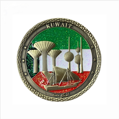 Glittered enamel 3D military challenge coins