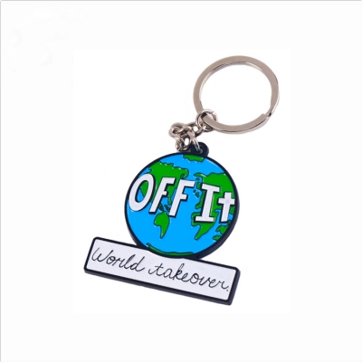 Durable black painted enamel key chain