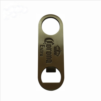 Engraved logo branded flat bottle opener